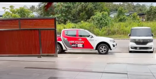 Stylish Red Sliding Autogate Installed in Kuching
