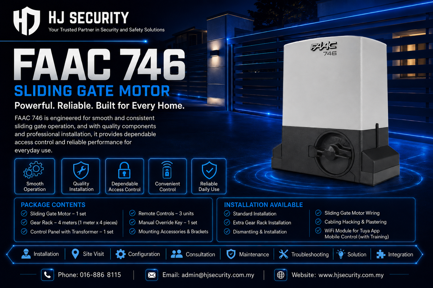 Sliding Autogate Installation Kuching | FAAC GForce E8 Motor Nice