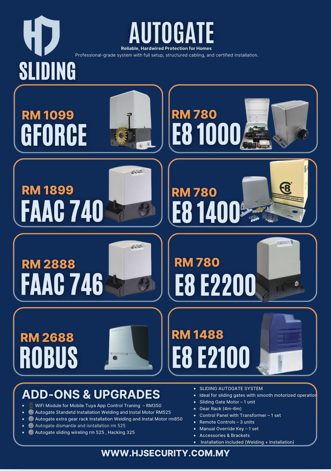Home Autogate Systems Kuching – FAAC, Nice & GForce Motor Solutions