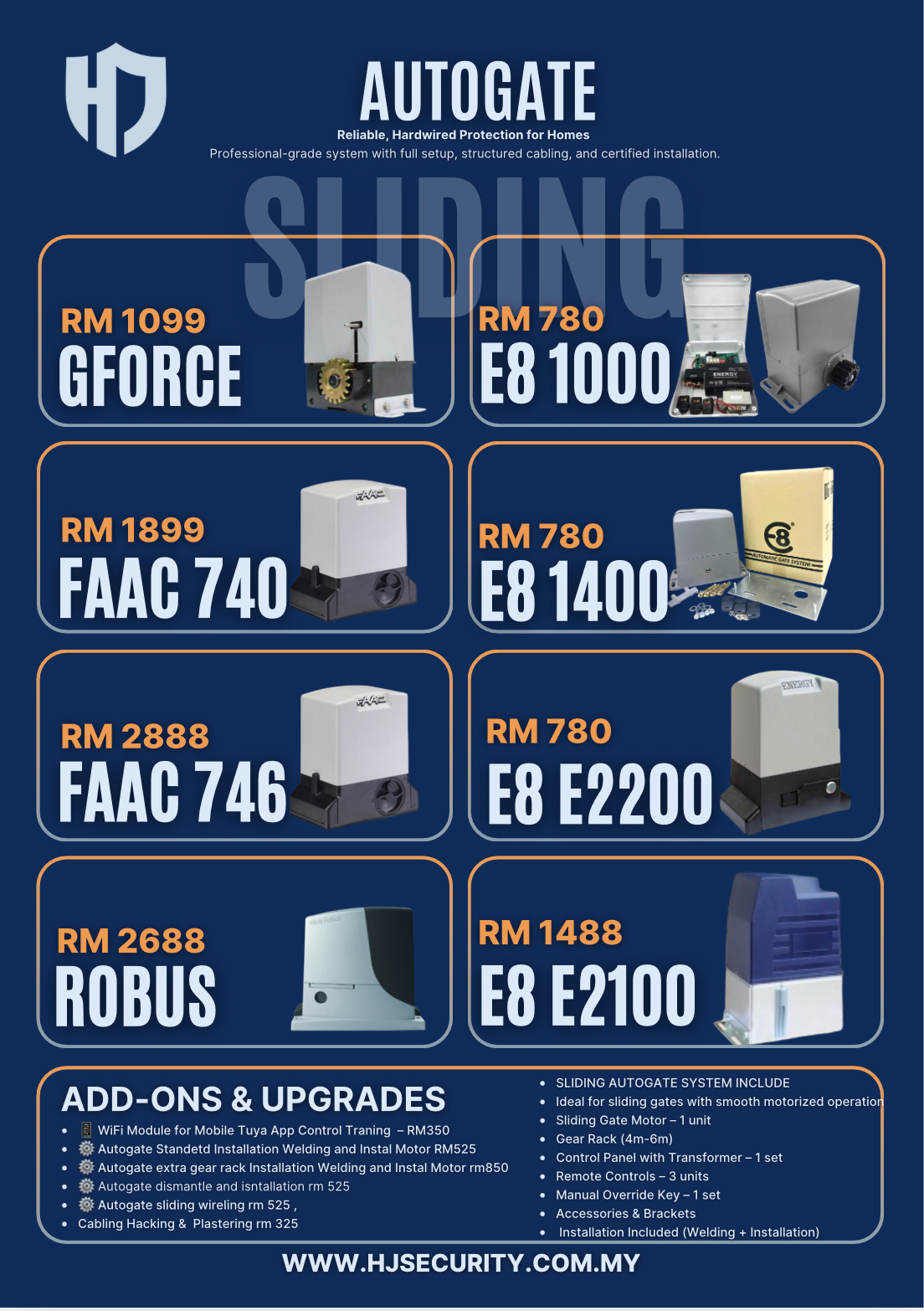 Home Autogate Systems Kuching – FAAC, Nice & GForce Motor Solutions