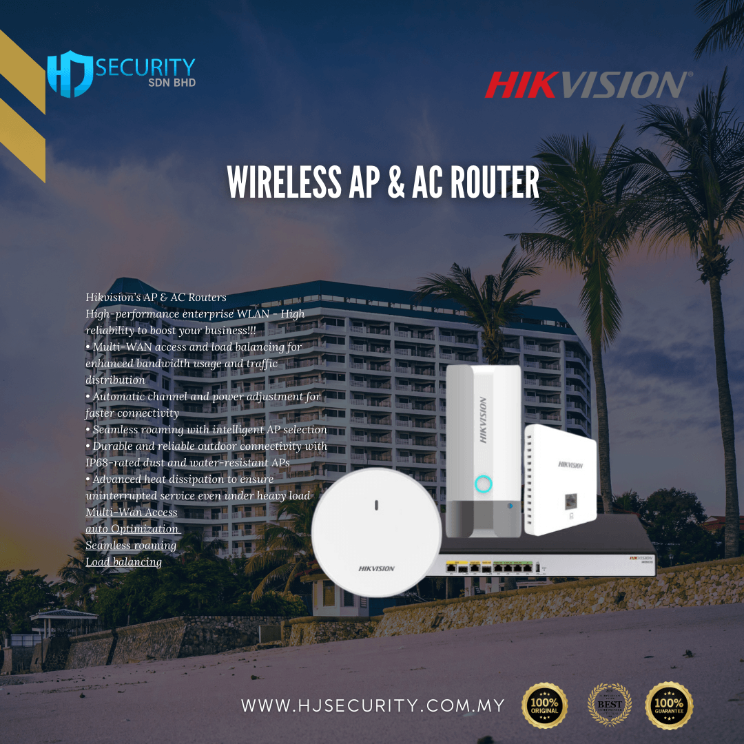 Hikvision WiFi 6 AX1800 AX3000 ceiling access point PoE switch installation Kuching by HJ Security