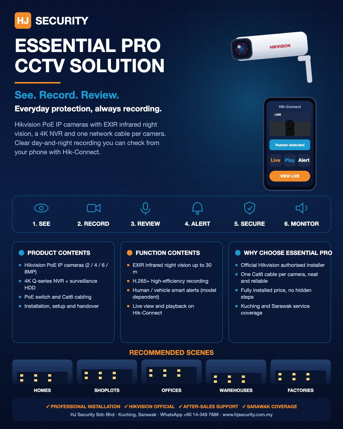 Hikvision Essential Pro IP CCTV package Kuching